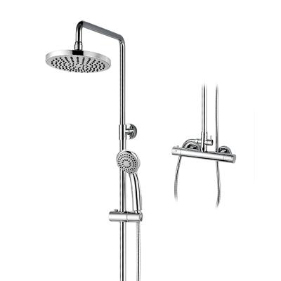 중국 With Sliding Bar Empolo Bathroom Surface Mounted 2 Way Exposed Brass Chrome Shower Column Shower Column Water Mixer Tap Faucet Set Bar Bath 판매용