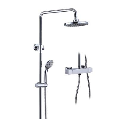 중국 With Slide Bar Chrome Plating Square Control Automatic Thermostatic Water Rain Shower Mixer Tap Hot With Slide Bar 판매용