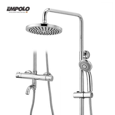 中国 With Sliding Bar UK Style Modern Brass Thermostatic Cartridge Wras Exposed Full Shower Mixer Set With Water Wrsa ABS Hand Shower 販売のため