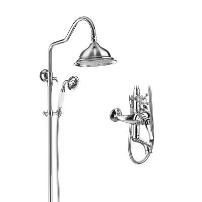 China With Sliding Bar Chrome Bathroom Water Shower Set System Price To Pakistan Bath And Shower Faucets Dual Handle for sale