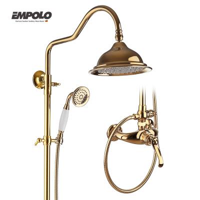 China With Slide Bar Shower Manufacturer Luxury Design Copper Walk In Tub Shower Combo Gold Shower Tub for sale