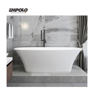 Cina Custom Made Matte White Solid Outdoor Bath Stone Resin Stone Resin Freestanding Tub Joint Seamless in vendita