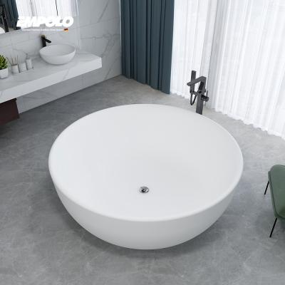 中国 Freestanding Artificial Stone Bathtub Elegantly Shaped Seamless Common Modern cUPC Certified Backrest Bathroom Solid Outdoor Bathtub 販売のため