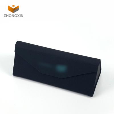 China Recyclable Black Cardboard For Sunglasses Packaging Box Custom Leather Foldable Package Rectangle for sale