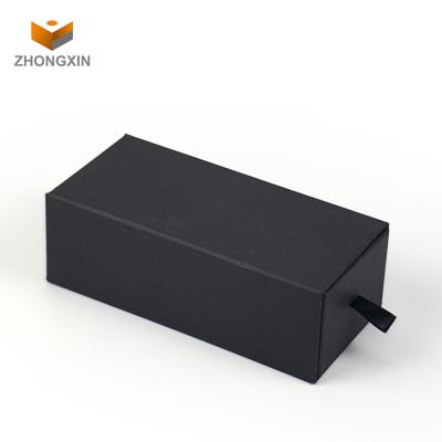 China Recyclable custom logo black eyewear box rectangle packaging for sunglasses, black eyelash box cosmetic packaging for sale