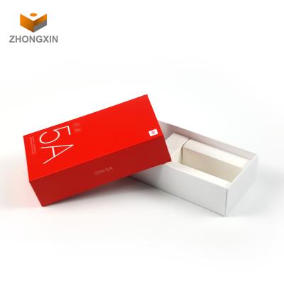 China One-stop service logo consumer electronics packaging smartphone recyclable mobile phone package red rectangle paper box for sale