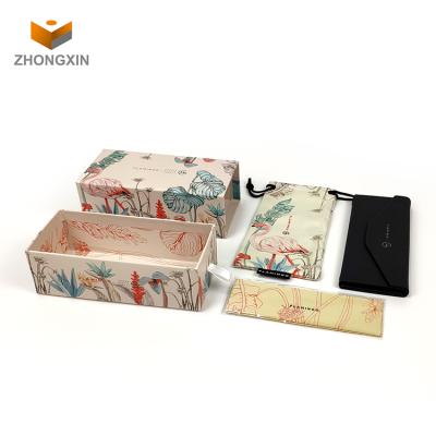 China 2mm Thickness Odm Paper High Quality Reuse Sunglasses Packaging Drawer Box Sunglasses Open Paper Box for sale