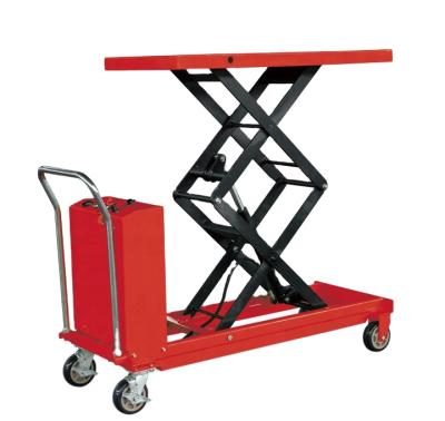 China Easy Operation Safety Convenience Reddot 500kg 1000kg Semi Electric Scissor Lift Table With Big Platform for sale