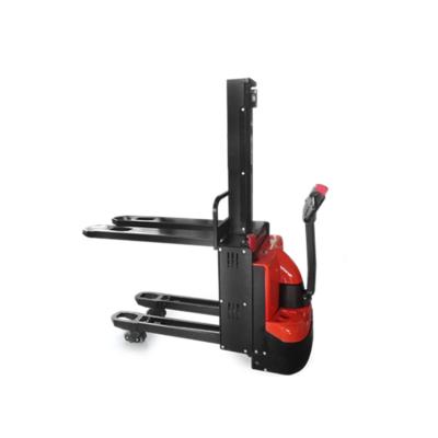 China Hotels REDDOT 0.8ton Electric Double Pallet Stacker Forklift With Initial Lift for sale