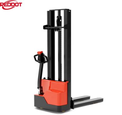 China Economic Reddot Warehouse 1200kg Pile Hydraulic Fully Electric Pallet Stacker Hot Selling In Europe for sale