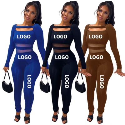 China One Piece Overalls Women Summer Mesh Tights Long Sleeve Casual Anti-pilling Summer 2022 Rompers Womens Black Overalls for sale