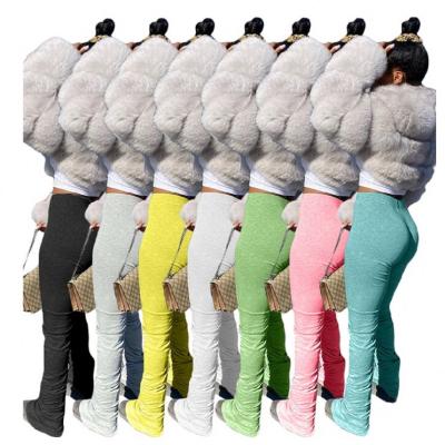 China Ckfashion Hot Selling Solid Color Anti-Wrinkle Women's Stacked Lady's Pants Casual Bottom Pants Trousers for sale