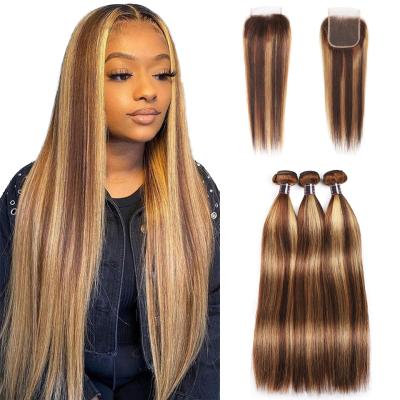 China ALL Highlight Mink Brazilian Hair Bundle, Grade 10a Brazilian Hair Extension, Raw Virgin Brazilian Cuticle Aligned Hair Vendor for sale