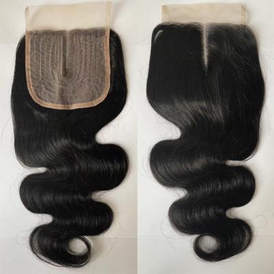 China Cheap Natural Black T-Part 4x4x1 Closure 100% Brazilian Remy Human Hair 100% Raw Virgin Human Hair Straight for sale