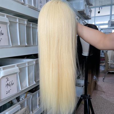 China Straight Drop Shipping 13x4 Lace Frontal Wigs For Women's Blonde Sheer Short Bob Wig Pre-Plucked Lace Closure Wigs 32 Inch 613 for sale