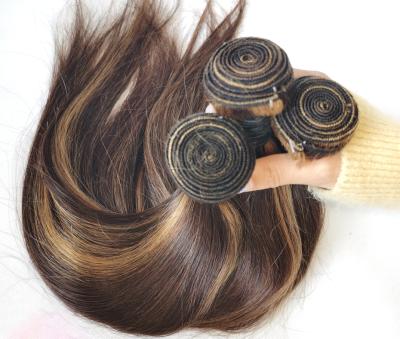 China ALL OEM Raw Highlight Cuticle Aligned Indian Hair Human Hair Bundle , 12a Unprocessed Grade P4/27 Peruvian Remy Virgin Human Hair Vendors for sale