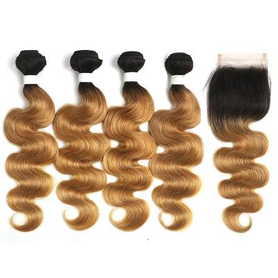 China Hot Sale 1B 27 SPARK Ombre Color Body Wave Hair Bundles 3 Tone Hair 1B 27 Body Wave Hair for sale