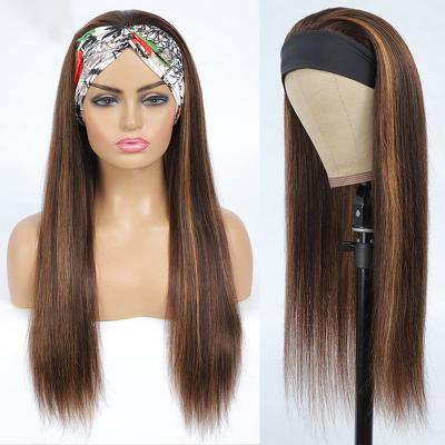 China Straight Hairband SPARK Hairband Wigs Glueless Straight Hair None Lace Front Wigs Brazilian Virgin Hair Straight Hair Band Wigs for sale