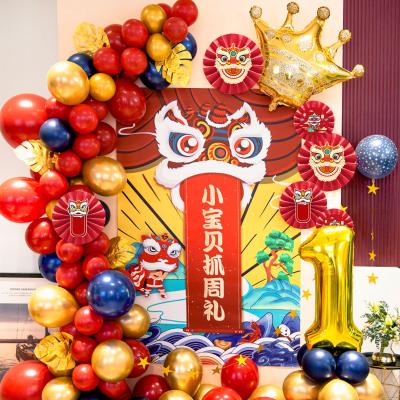 China Paper / Other Baby Crochet Week Paper Fan Flower Supplies Year Round Birthday Party Atmosphere Layout Lion Dance Background Flag Pendant for sale