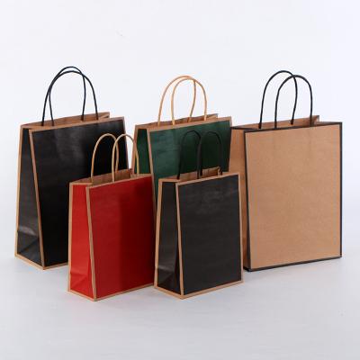 China Recyclable Promotional Paper Handbag New Style Tote Bottom Square Color Printing Clothing Shopping Takeout Paper Bag for sale