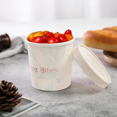 China Factory Wholesale Disposable Ice Cream Paper Bowl Paper Bowl Double Layer Yogurt Paper Cup Packaging Custom Logo for sale