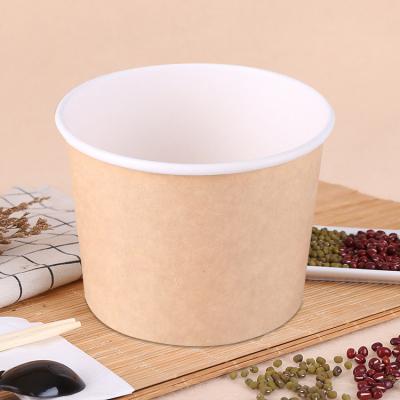 China Disposable High Quality Disposable Portable Paper Bowl Customized Kraft Paper Lunch Box Dessert Takeout Paper Bowl for sale