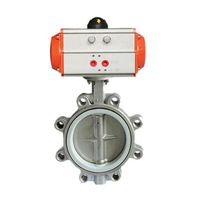 China SS304 General Hot Selling DN80 Body Lug Type Disc WCB Pneummatic Butterfly Valve In Heavy Duty for sale