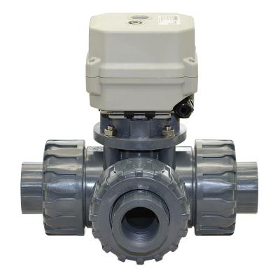 China General China Supplier Best Selling Pneumatic Actuator PVC 3 Way Ball Valves For Electric Power Factories for sale