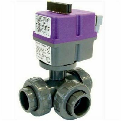 China General original factory PVC three way electric operated ball valves for petrochemical engineering for sale