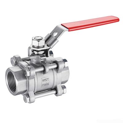 China General Popular Professional Stainless Steel Body 4 Inch 3pc Ball Valves For City Building for sale