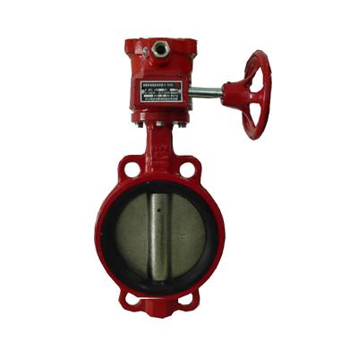 China General Soft Sealing Fire Hydrant Fire Fighting Signal Wafer Type Butterfly Valve For Firefighter Systems for sale