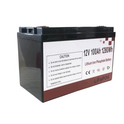 China External Lithium Ion Battery 12V 100Ah Solar System Batteries For House RV Marine Golf Cart Camping for sale