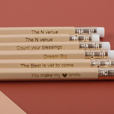 China Eco-friendly Premium Hexagon Shape 6 Pack Custom Writing HB Different Wooden Pencil With Eraser for sale