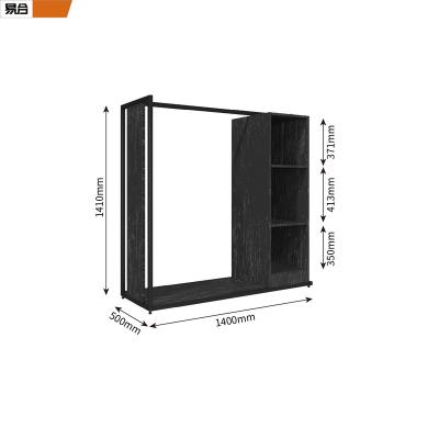 China Luxury Stylish Multifunctional Display Rack With Rails + Shelves Wall Mount Position Against The Wall For Clothing Store for sale