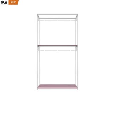 China Hot Customized New Product Metal Floor Standing Customized White Hanging Apparel Display Cabinet for sale