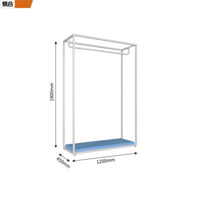 China New style lower price fashionable metal customized modern white powder coated clothing display cabinet for sale