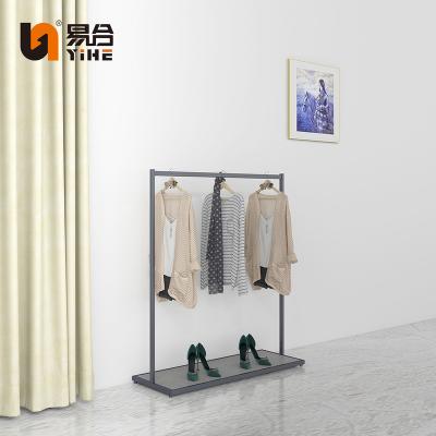 China Customized clothing store design display stainless steel floor rack high end shop clothes display stand for sale