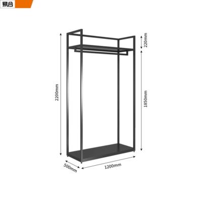 China Factory Price Customized Cheap Floor Standing High Customized Black Cabinet For Clothing Display for sale