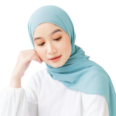 China 2021Malaysia Hijab Bubble Chiffon Solid Single Chiffon Soft Heavy Malaysia Chiffon Hijab Scarf for sale