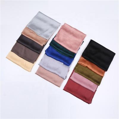 China Tudung Luxury Premium Plain Woman Hijab New Design Malaysian Satin Pleated Hijab Shawl for sale