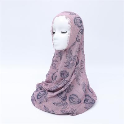 China Custom Floral Cotton Women Hijab Scarf Cotton Malaysia Tudung Muslim Turban Printed Cotton Hijab for sale