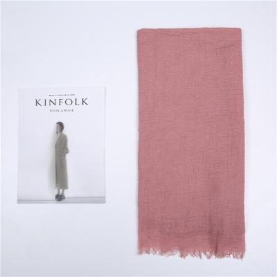 China 2021 Turkish Cotton Hot Sale Products Plain Color Turkish Wholesale Customize Pleat Cotton Hijab for sale