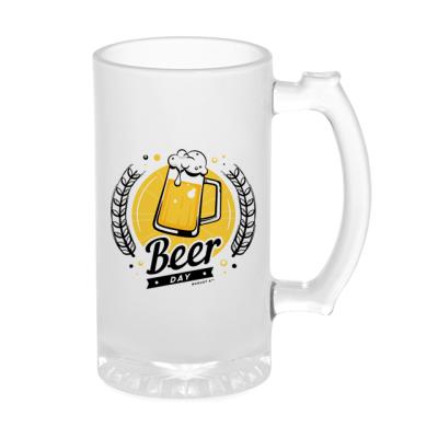 China Sustainable Sublimation Blanks 16oz Frosted Glass Beer Mug Clear Glass Mug for sale