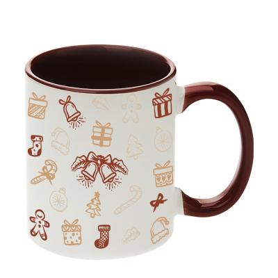 China Sustainable Sublimation Blanks Ceramic Mugs 11oz Gingerbread Mug Christmas Gifts for sale