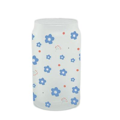 China New Arrival Modern Sublimation Beer Can Shaped Glass Mug Glass Cans With Your Design for sale