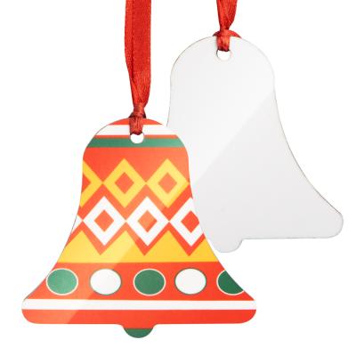 China Sublimation Blank MDF Manufacturer Writ Bell Shaped Wood MDF Ornaments For Christmas Decoration for sale