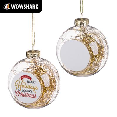 China DIY Home Decoration Sublimation Christmas Decoration Ornaments Customized Christmas Plastic Ball for sale