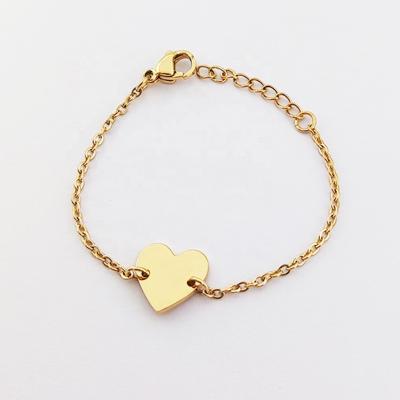 China Chain Bracelet Joyeria Acero Inoxidable Heart Charm Bracelet Bijoux Femme Joyas Finas Stainless Steel Fashion Empty Heart Shape for sale