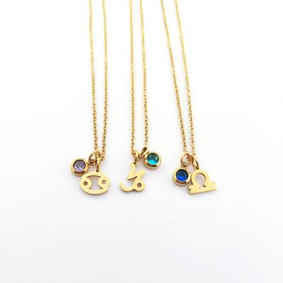 China FASHIONABLE Mayor Zodiac Necklace Women Collares De Acero Inoxidable Por CZ Necklace Set Non Tarnish Jewelry 2022 for sale