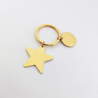 China Custom Star Key Chain Key Chains Stainless Steel Metal Jewelry Stainless Steel Charms pendant for jewelry making Llaveros Personalizados for sale